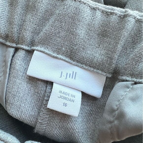 J. Jill Plus Size Grey Side Tap Stripe High Rise Straight Leg Trouser Pant Sz 16 - Picture 7 of 8